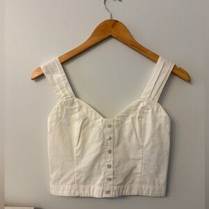 NWT Abercrombie & Fitch White Button-Front Crop Top